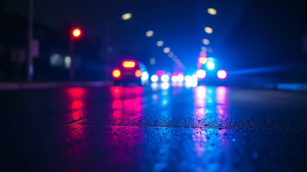 Imagen genérica de luces de emergencia policiales en la noche.