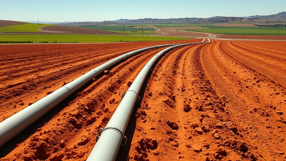 Imagen genérica de tuberías de agua en un paisaje canario.