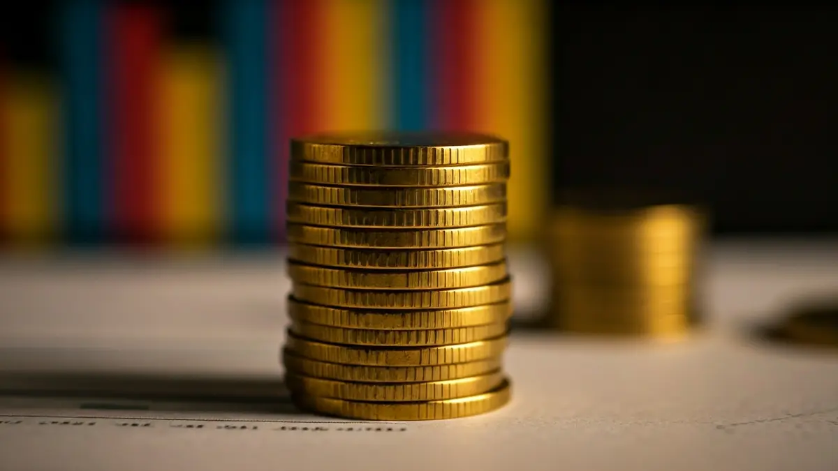 Imagen genérica de monedas y gráficos financieros, representando inversión hotelera.