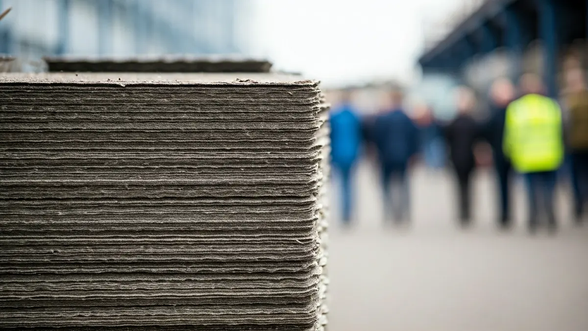 Imagen genérica de residuos de amianto, destacando su peligrosidad.