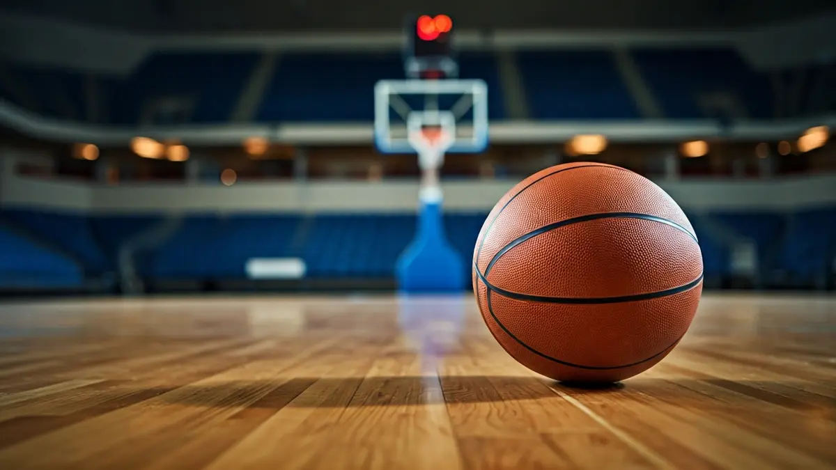 Imagen genérica de un balón de baloncesto en una cancha.