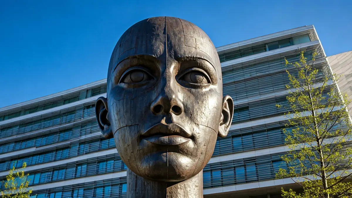 Cast iron head sculpture by Jaume Plensa in Santa Cruz de Tenerife.