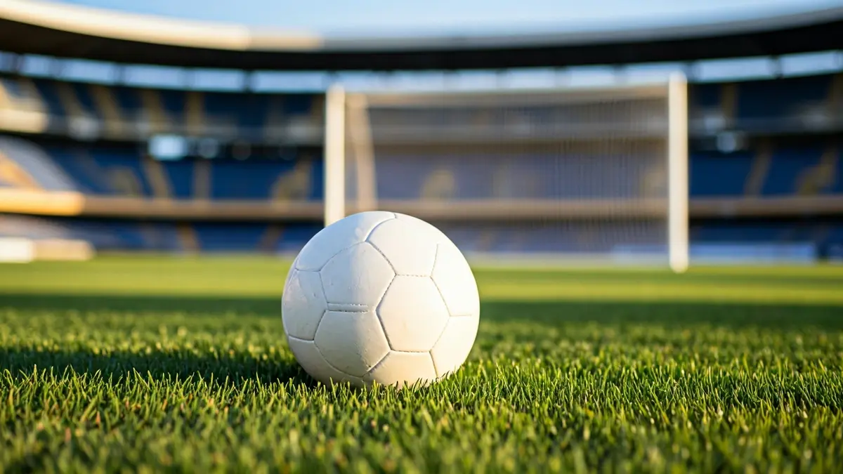 Imagen genérica de un balón de fútbol sobre el césped de un estadio.