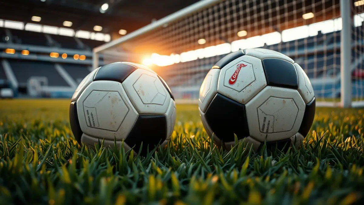 Imagen genérica de un balón de fútbol en un campo, con la portería desenfocada al fondo.
