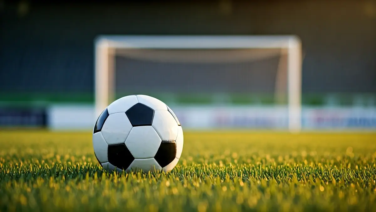 Generic image of a soccer ball on a stadium pitch.