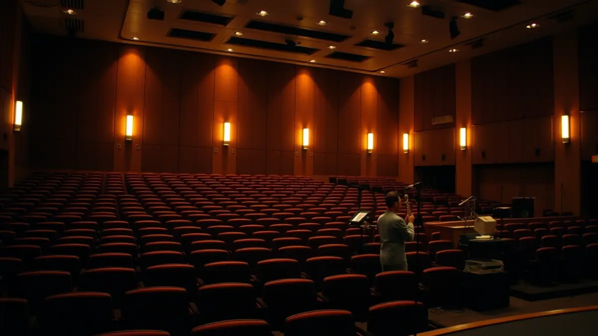 Generic image of an auditorium ready for a jazz concert.