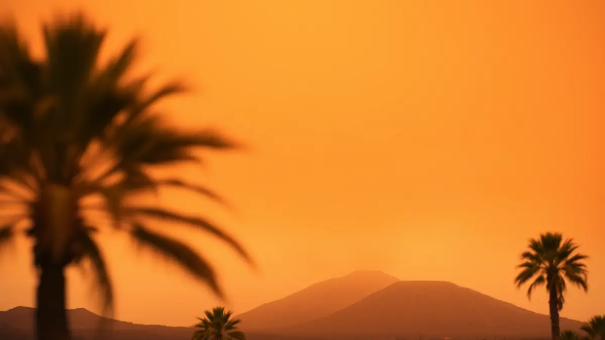 Imagen genérica de un cielo calimoso sobre un paisaje canario.