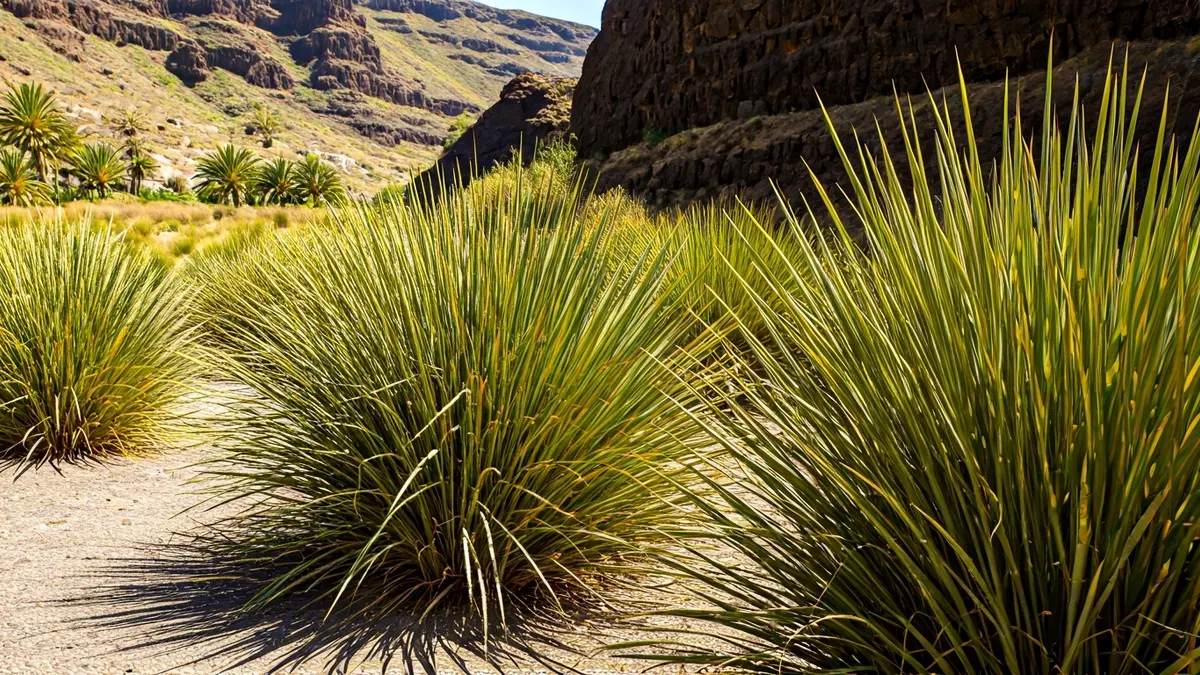 Imagen de cañaveras creciendo en un barranco canario.