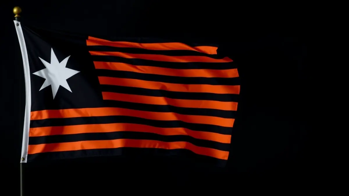 Promotional image for the Canarian singer's new album, featuring a symbolic flag.