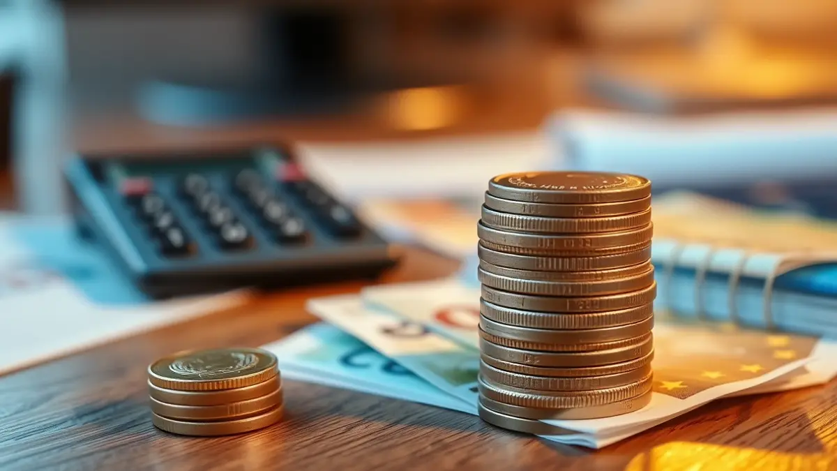 Imagen genérica de monedas y billetes de euro, simbolizando el pago de impuestos.