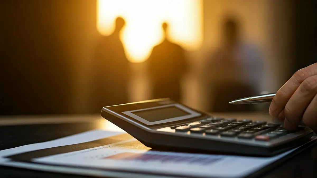 Generic image of a hand with a calculator and financial documents, symbolizing tax deductions.
