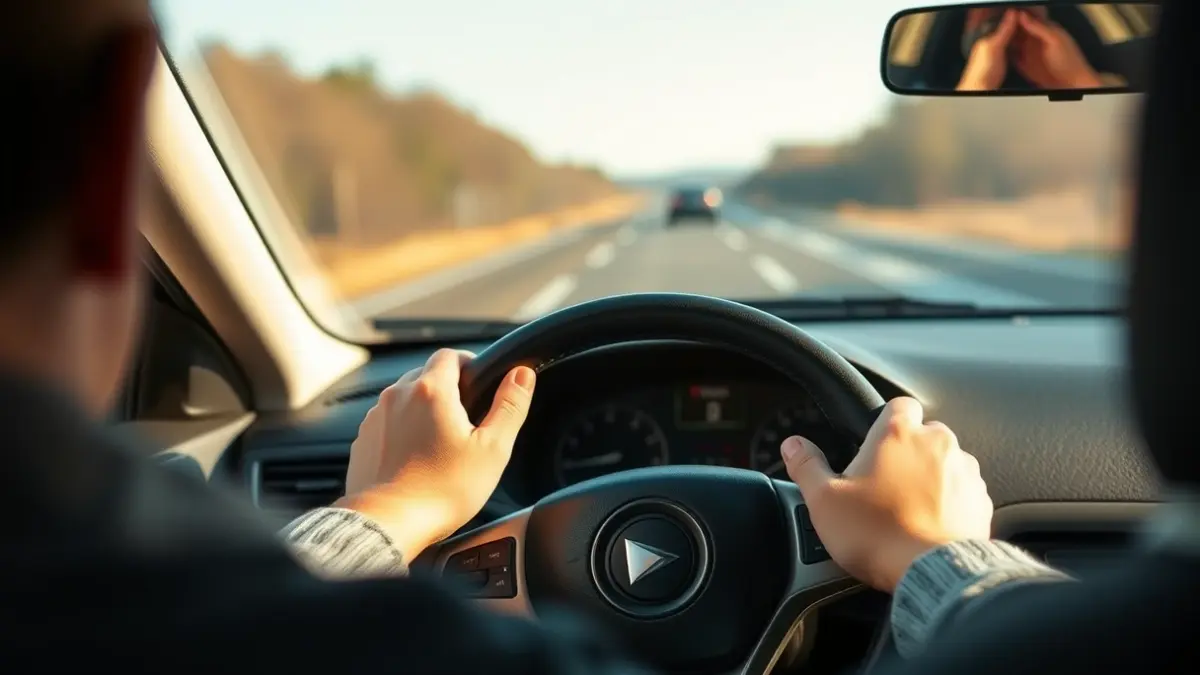 Imagen genérica de un joven conduciendo un coche bajo supervisión.
