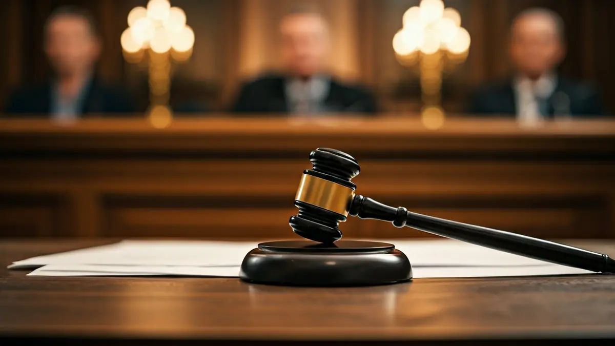 Imagen genérica de un mazo de juez sobre documentos legales, simbolizando una decisión judicial.