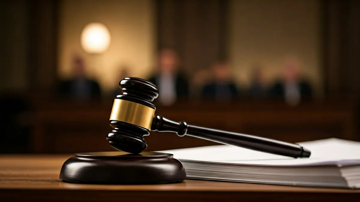 Imagen genérica de un mazo de juez sobre documentos legales en un juzgado.