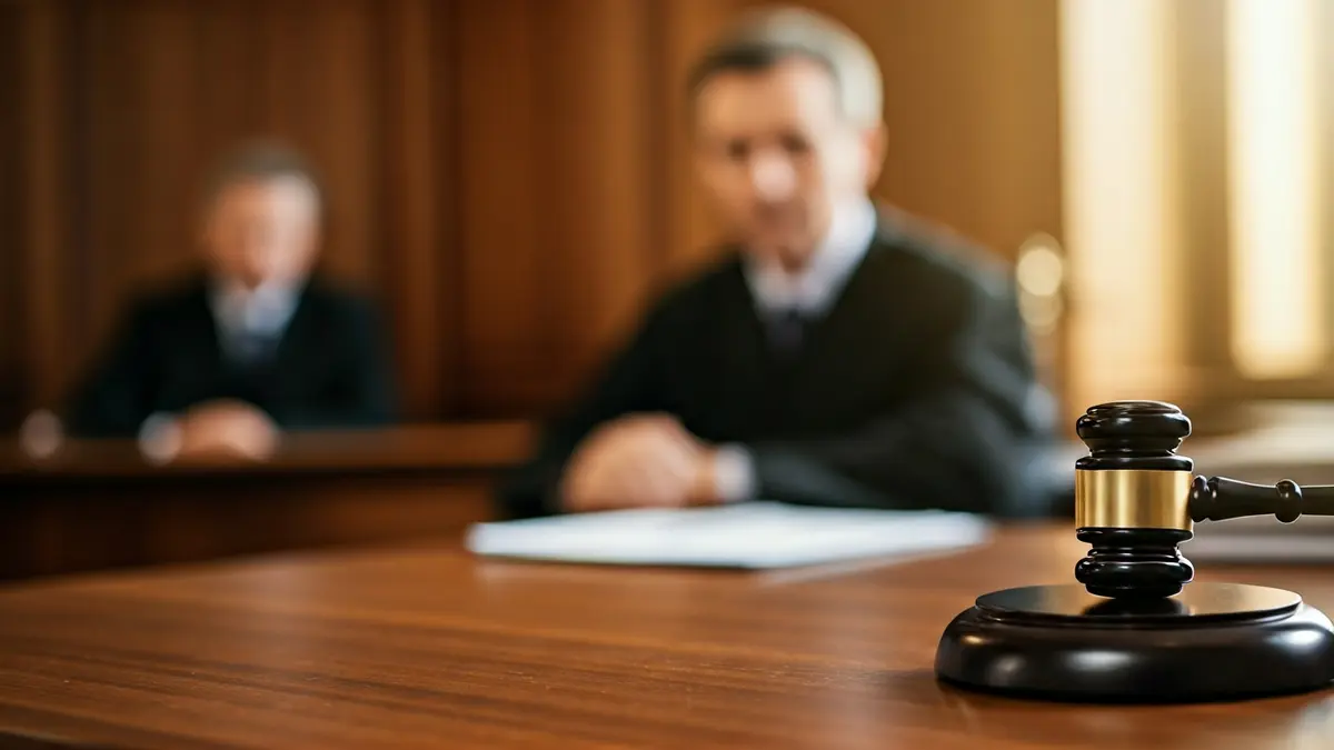 Imagen genérica de un mazo de juez sobre una mesa de madera en un juzgado.