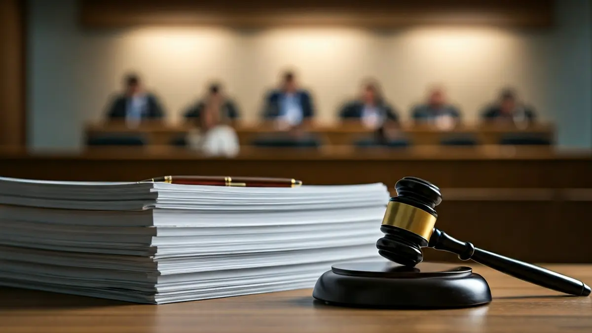 Generic image of legal documents and a judge's gavel on a wooden table.