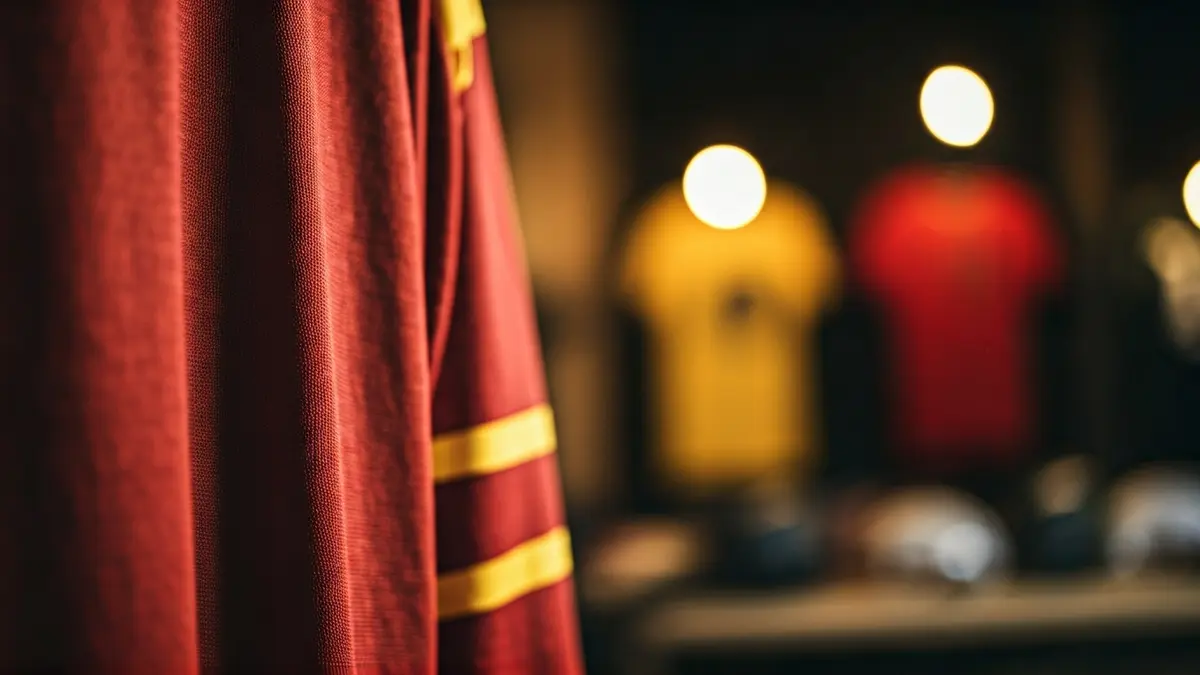 Imagen genérica de una camiseta de fútbol antigua en una tienda de coleccionismo.