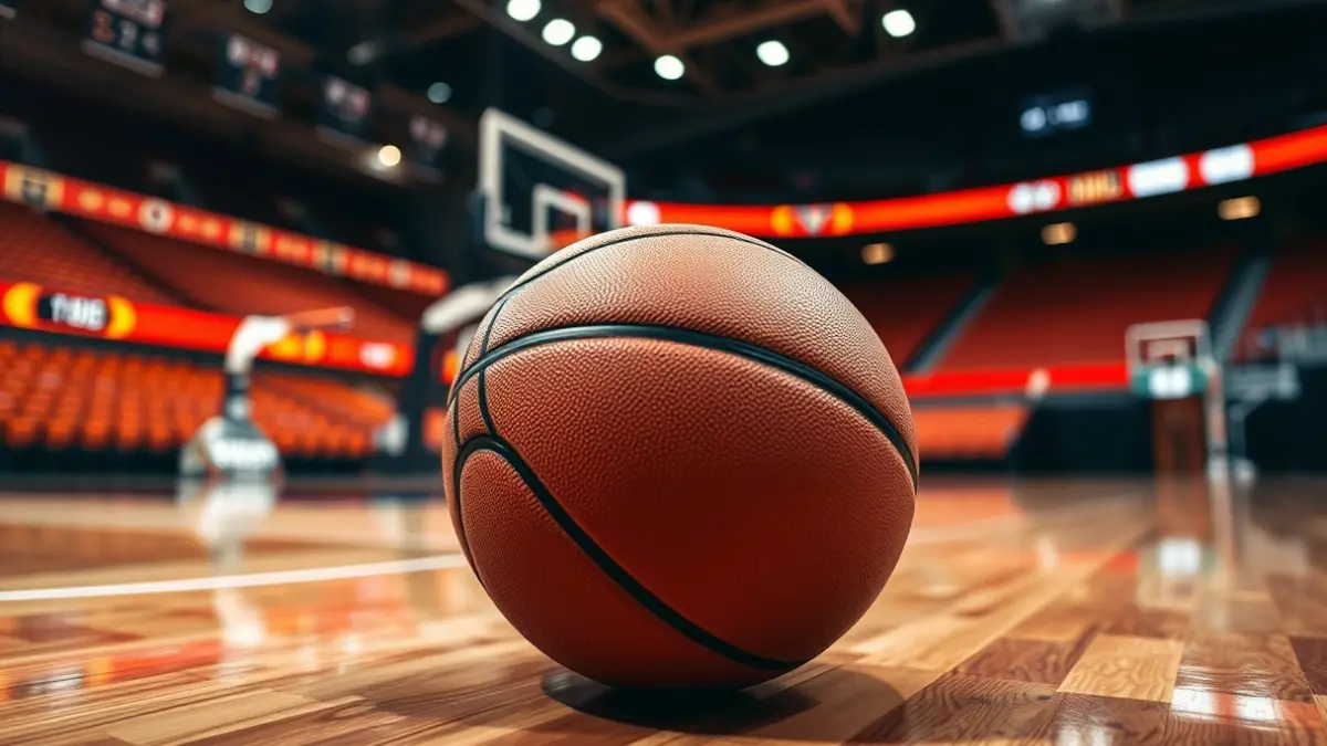 Imagen genérica de un balón de baloncesto en una cancha.