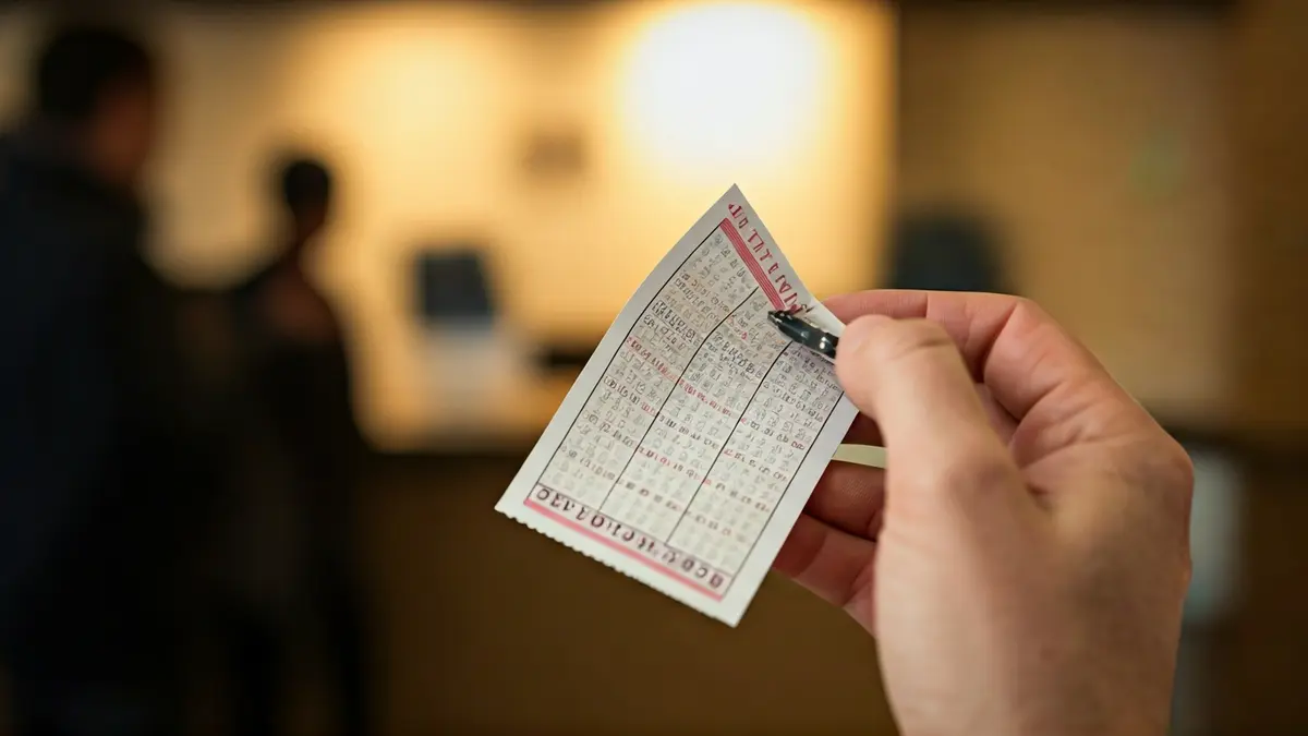 Generic image of a lottery ticket and a hand, symbolizing luck.