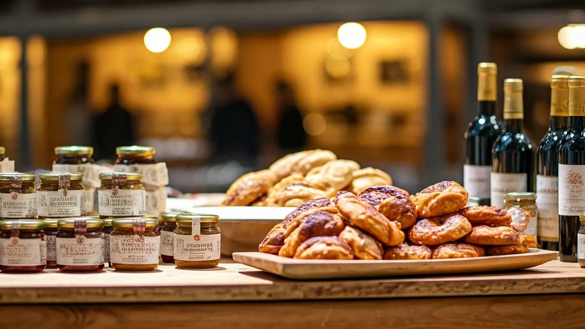 Productos gourmet de La Palma en una feria gastronómica.