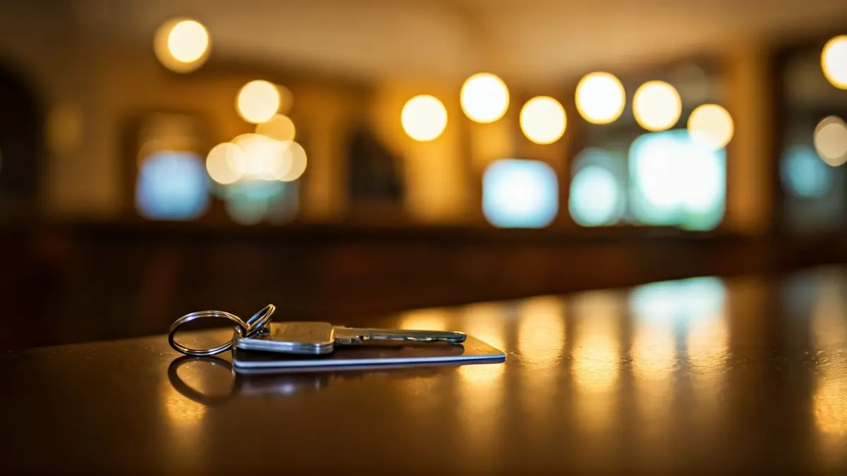 Generic image of a hotel key card, symbolizing tourist occupancy.