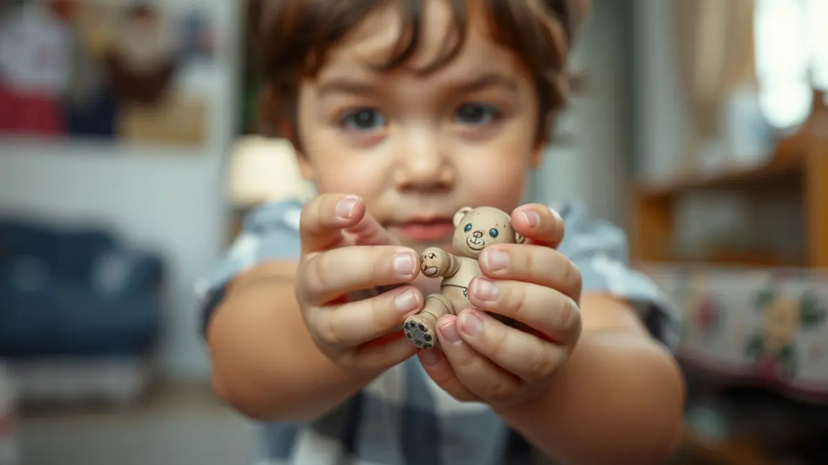 Generic image of a child's hands holding a toy, symbolizing child poverty.