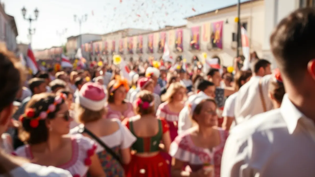 Generic image of a traditional Canarian romería with people celebrating.