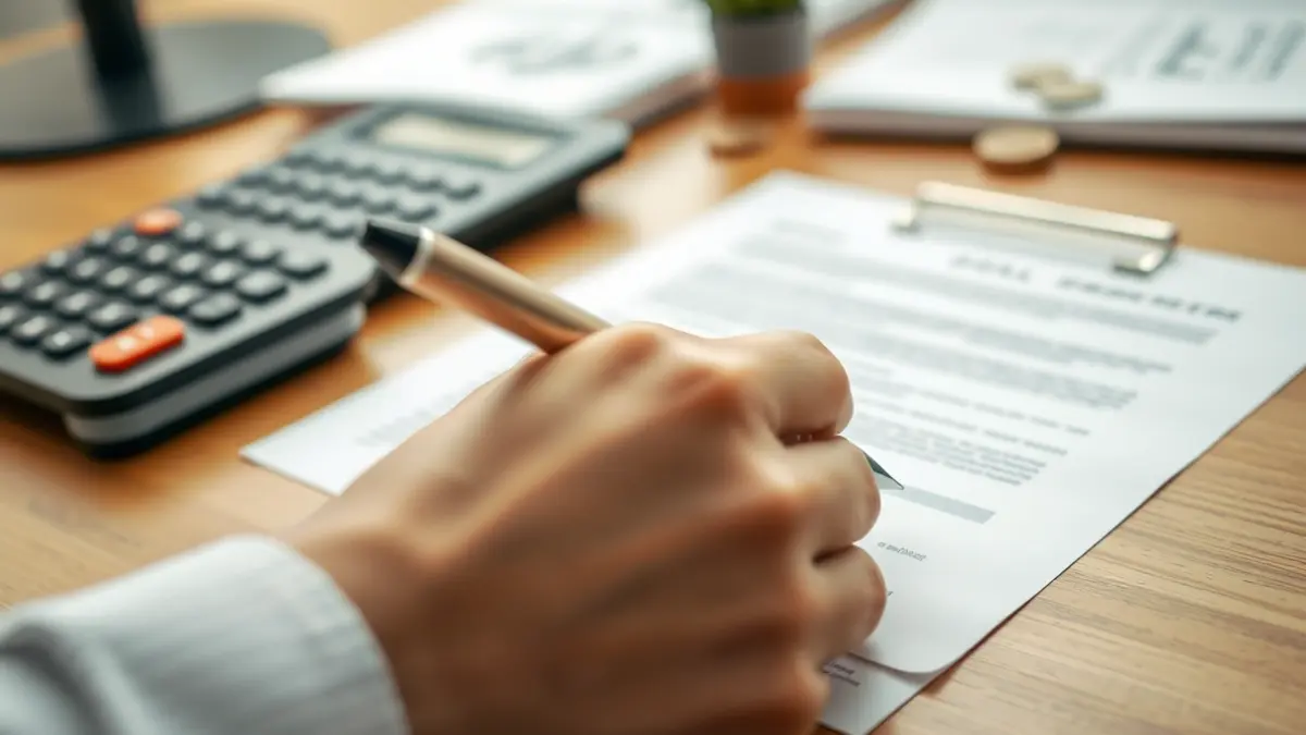 Generic image of a person filling out a form, symbolizing administrative procedures and contributions.