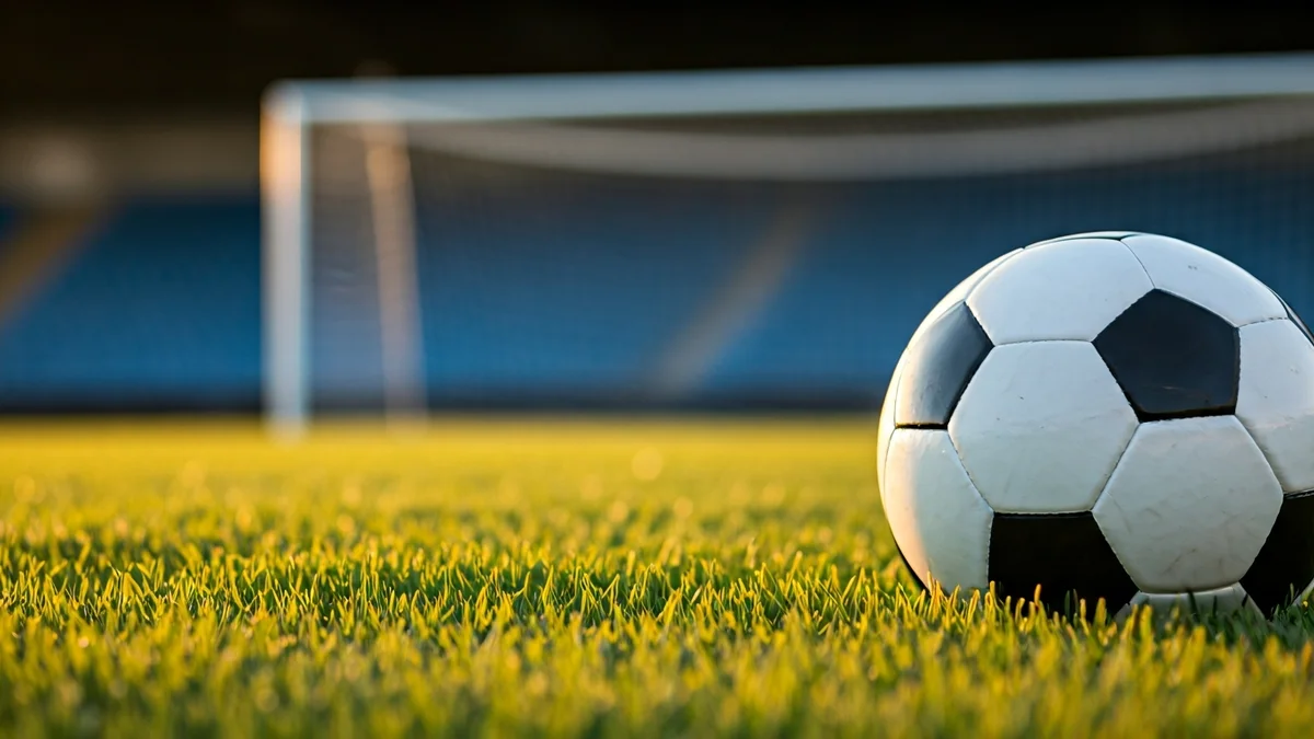 Imagen genérica de un balón de fútbol en el césped de un estadio.