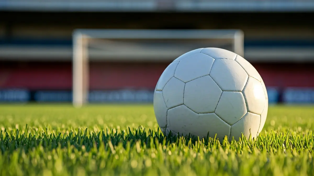 Imagen genérica de un balón de fútbol en el césped de un estadio.