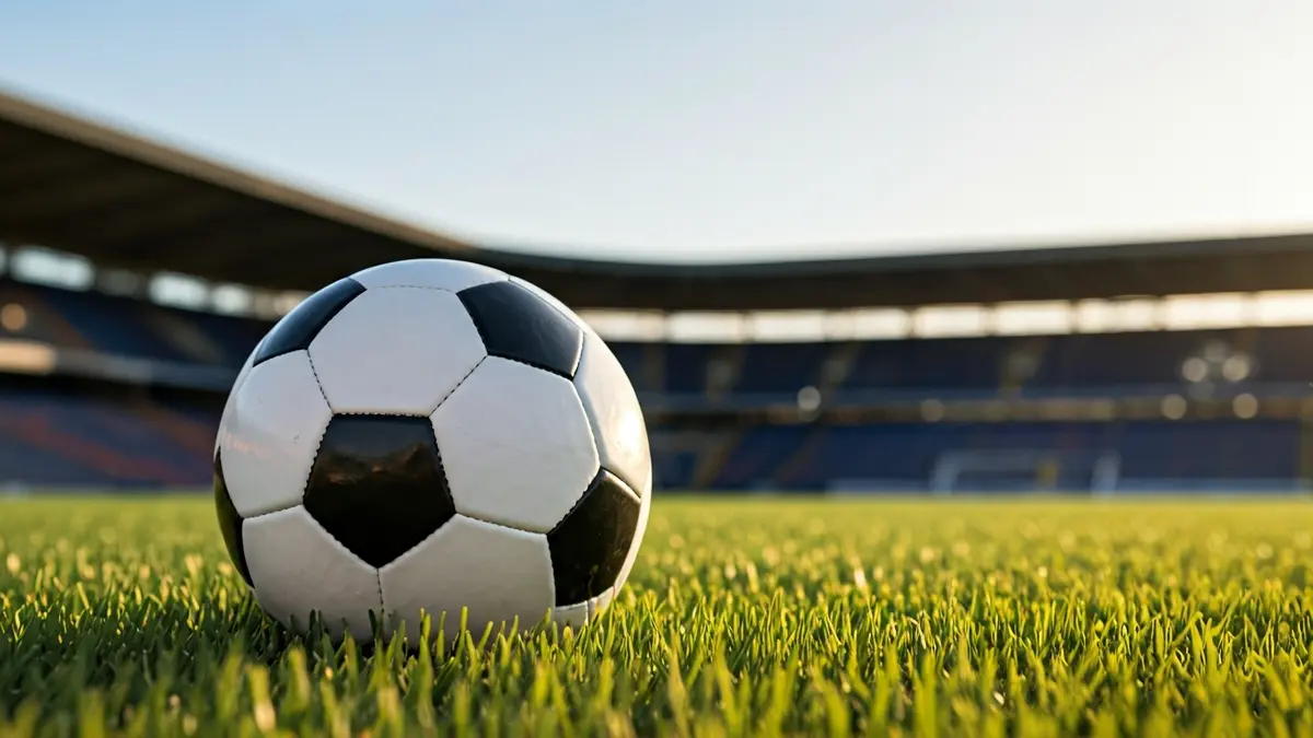 Imagen genérica de un balón de fútbol en el césped de un estadio.