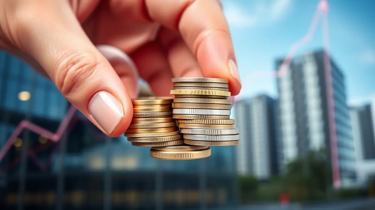 Imagen genérica de monedas y gráficos económicos, simbolizando el crecimiento empresarial.