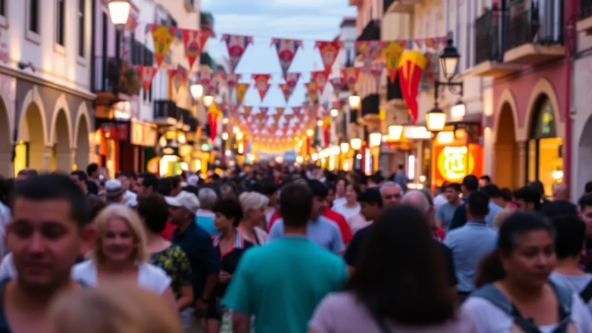 Image of a festive atmosphere in Santa Cruz de Tenerife.