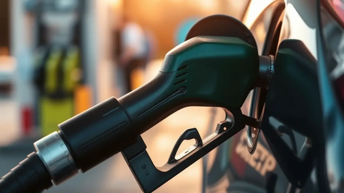 Imagen genérica de una manguera de gasolina en un coche.