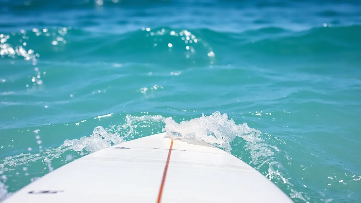 Generic image of a longboard surfboard in the water.