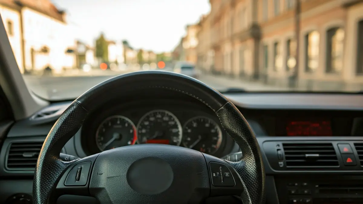 Imagen genérica de un interior de coche durante un examen de conducir.