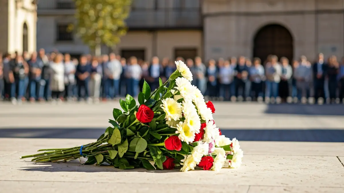 Imagen de una ofrenda floral en un acto conmemorativo de la Segunda República Española.