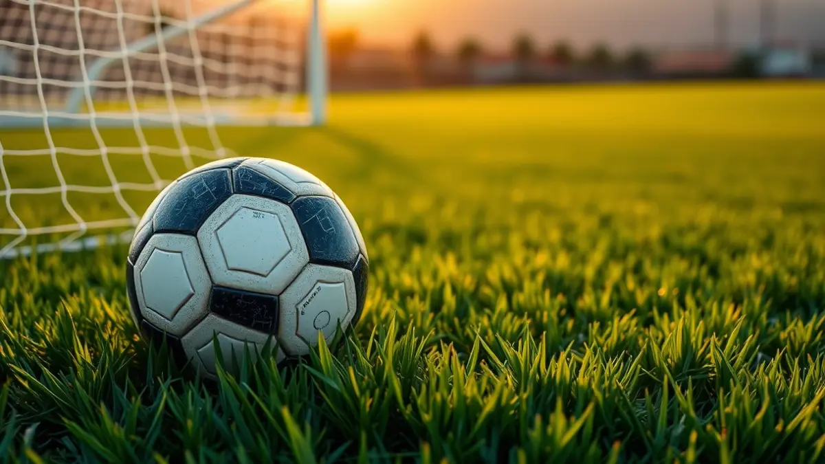 Imagen genérica de un balón de fútbol en el césped de un estadio.