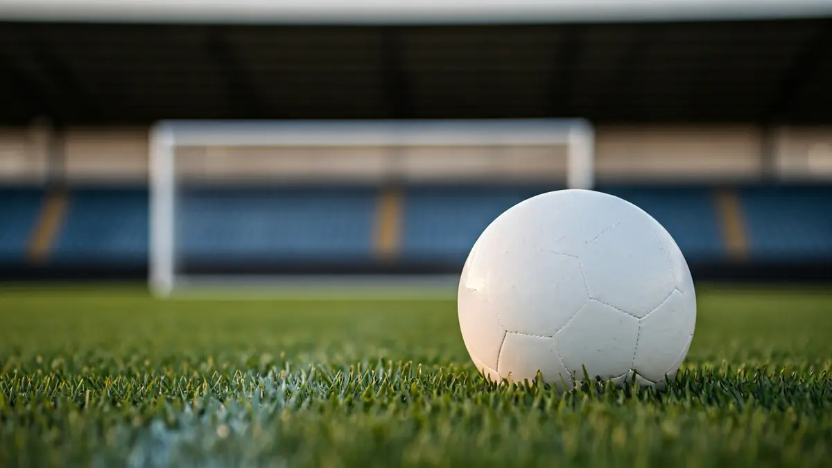 Imagen genérica de un balón de fútbol en el césped de un estadio.
