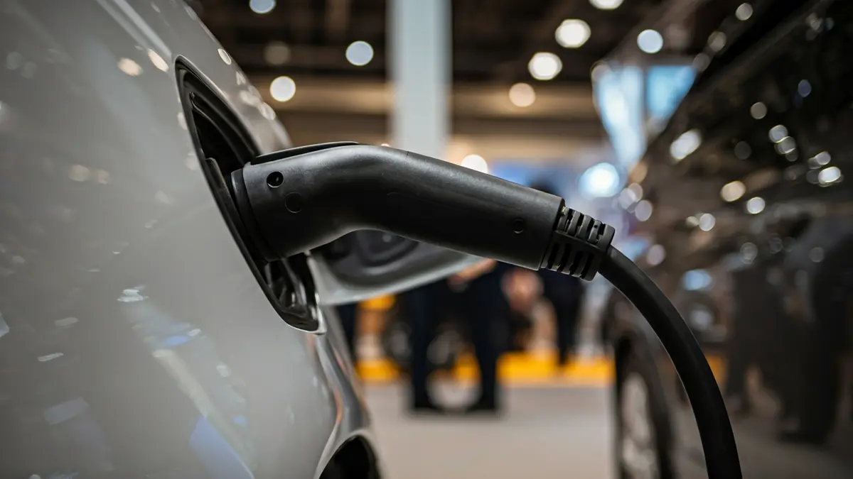 Imagen genérica de un vehículo eléctrico cargándose en un punto de recarga.