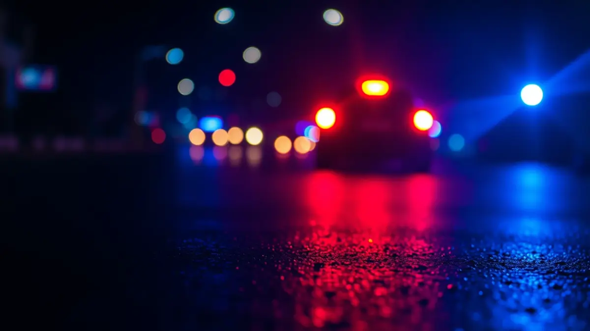 Imagen genérica de luces de emergencia reflejadas en el asfalto.
