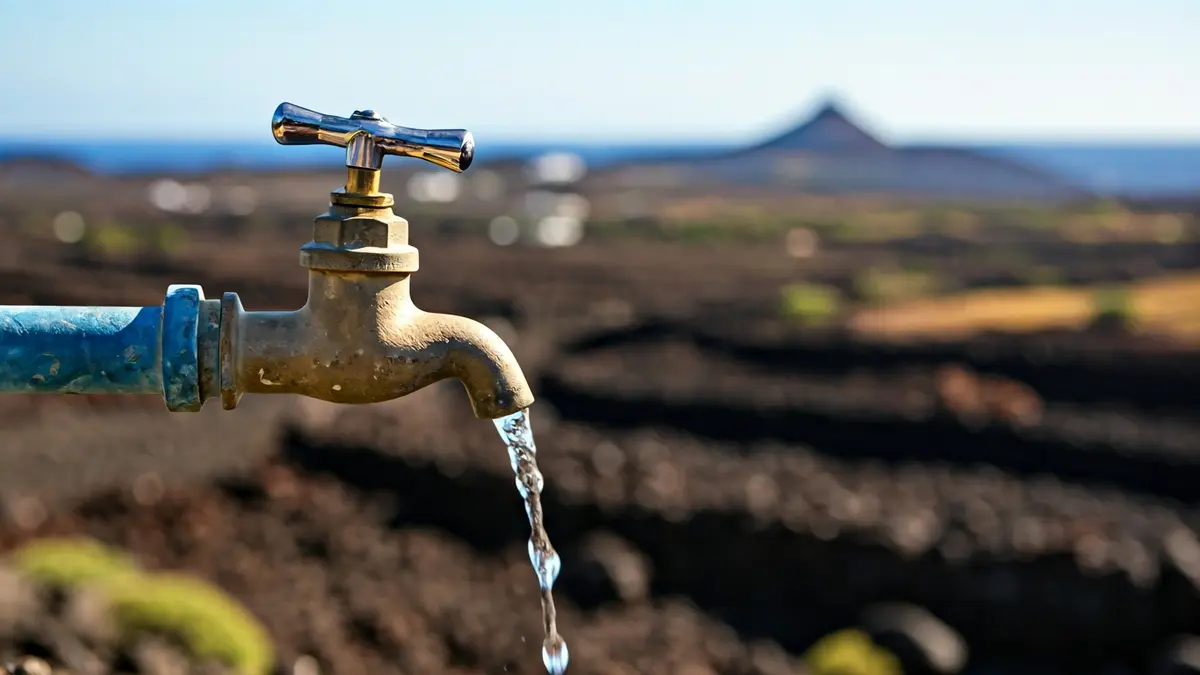 Imagen genérica de un grifo de agua en un entorno rural canario.