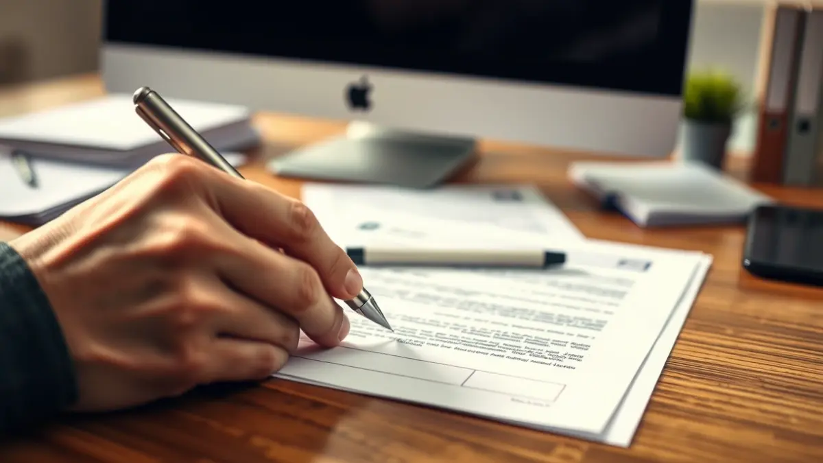 Imagen genérica de una persona rellenando un formulario, simbolizando trámites administrativos.