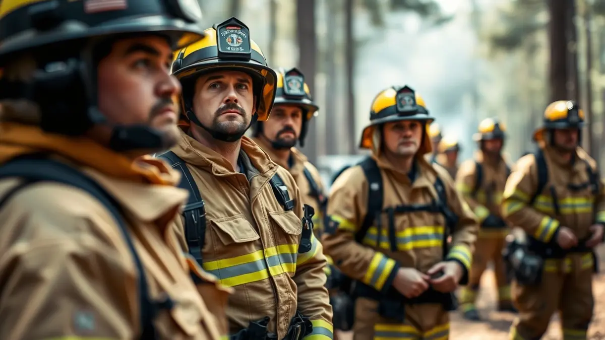 Generic image of forest firefighters in a natural environment.