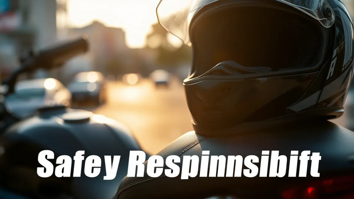 Imagen genérica de un casco de motocicleta sobre el asiento, con un fondo urbano difuminado.