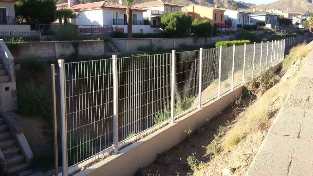 Image of a new safety fence in an urban ravine.