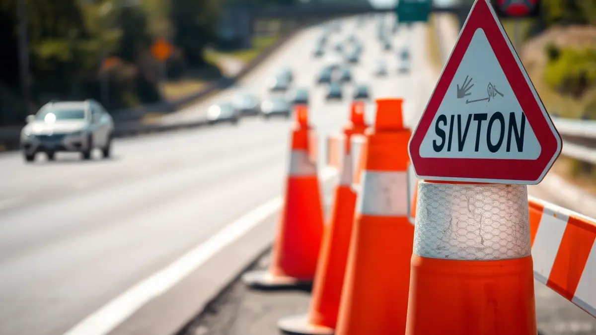 Generic image of a road construction area with cones and diversions.