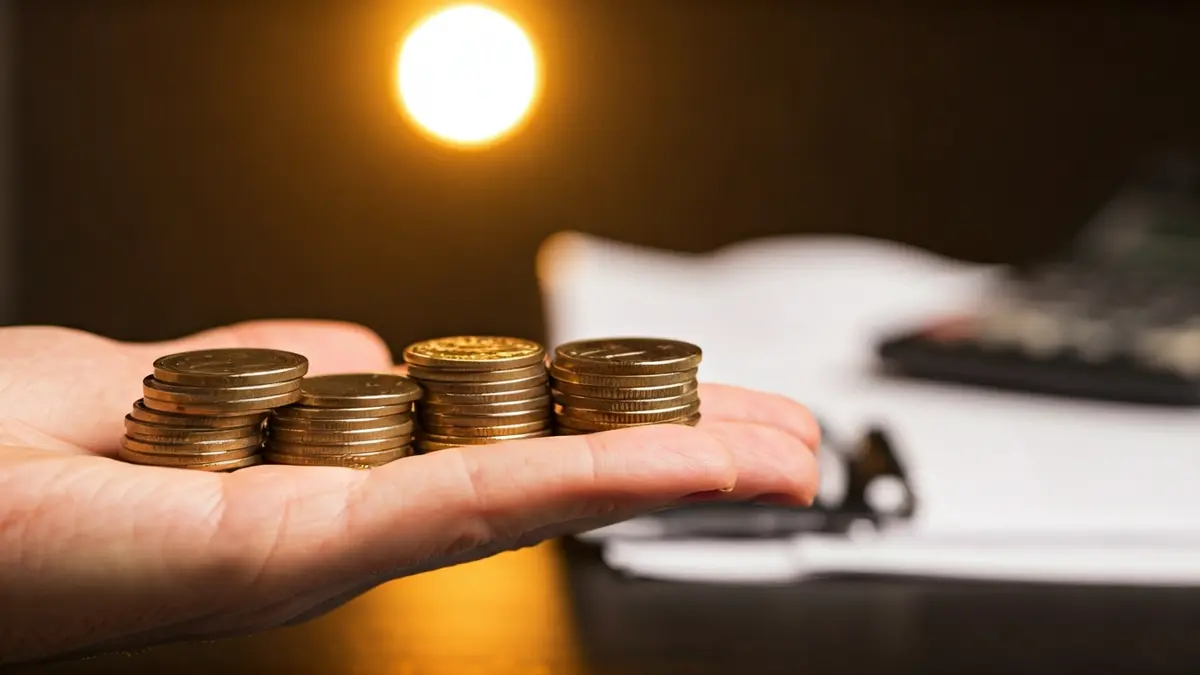 Generic image of euro coins and documents, symbolizing financial aid.