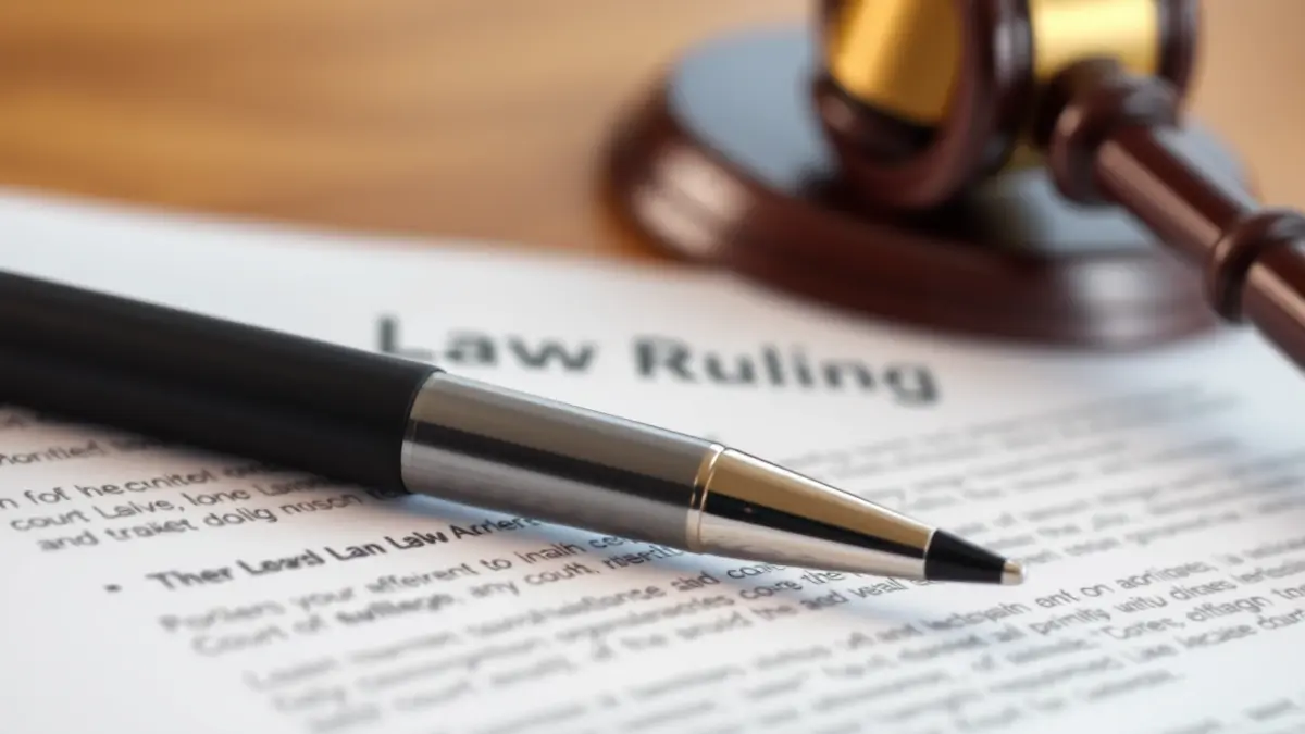 Imagen genérica de documentos legales y un mazo, simbolizando una resolución judicial.