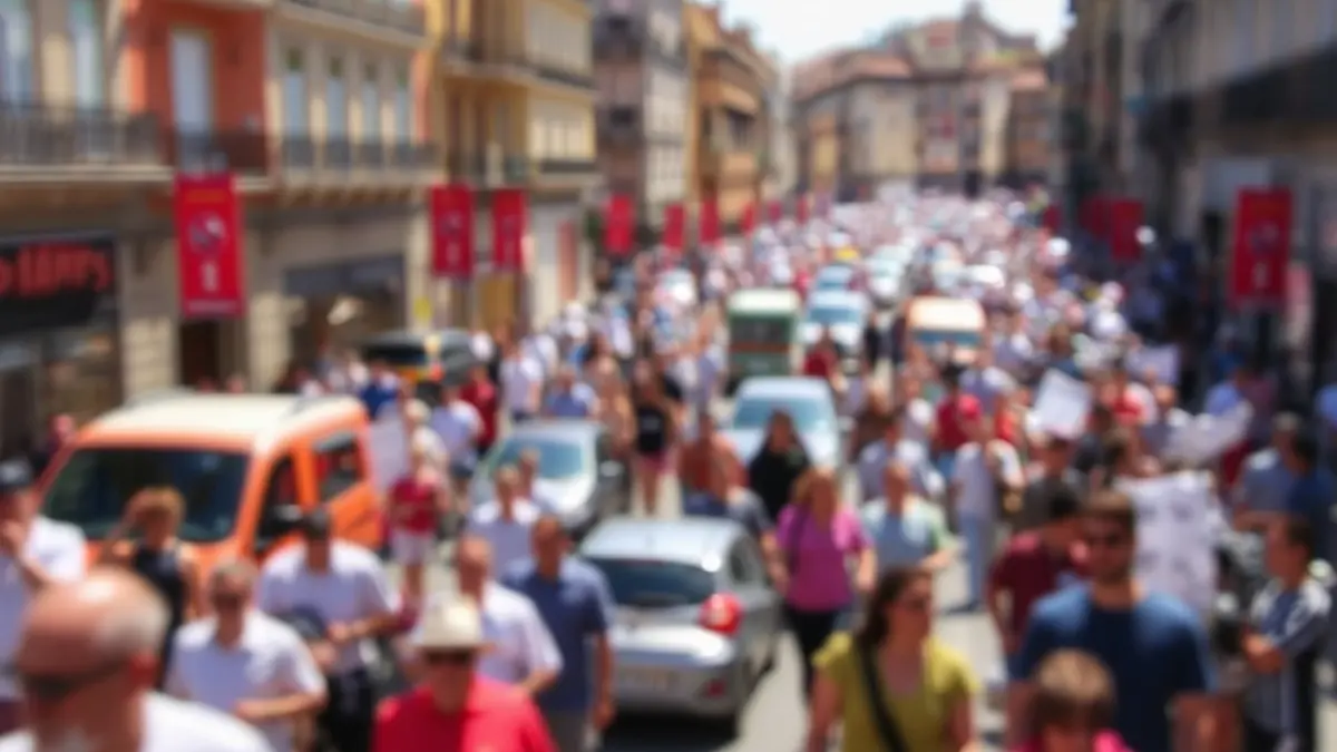 Imagen genérica de una calle concurrida, simbolizando la congestión del tráfico.